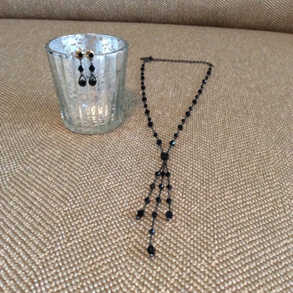 2-pc Black Beaded Jewelry Set🖤